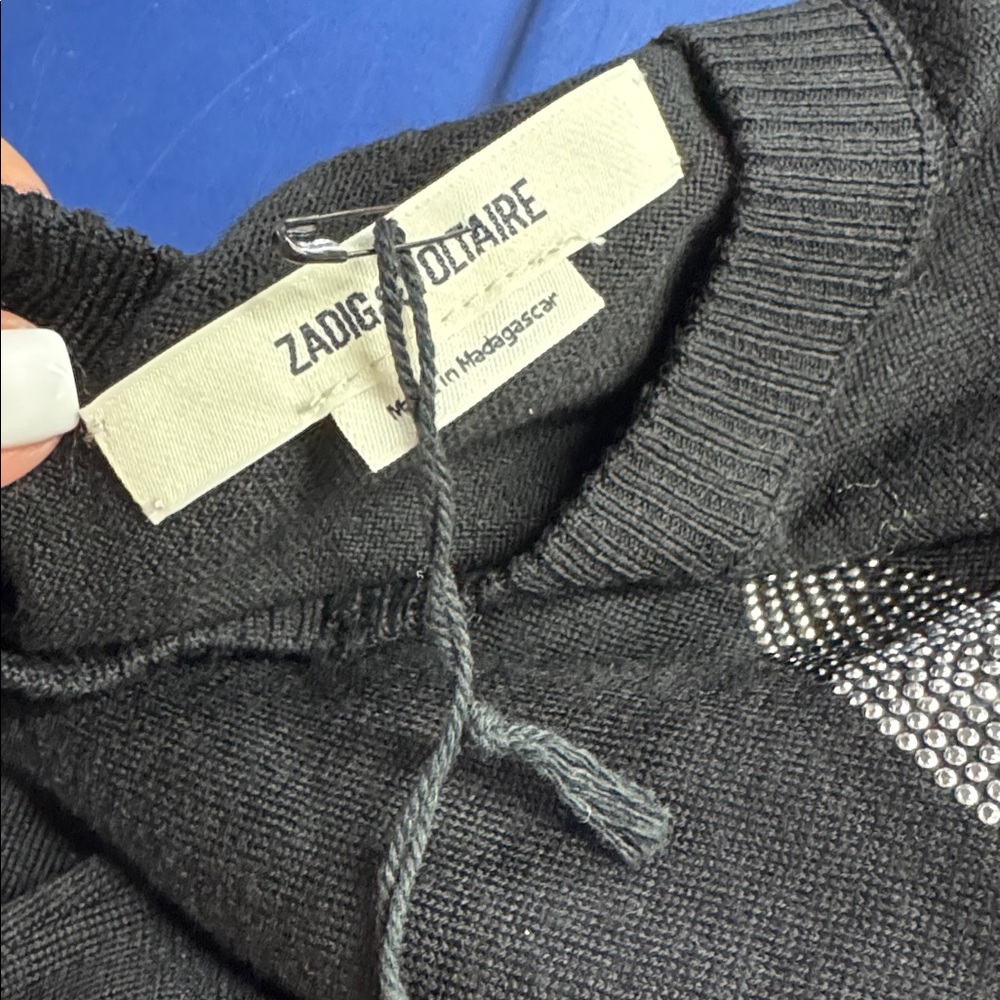Zadig & Voltaire Skull Rhinestone Sweater Black NWT Designer Pullover - Picture 5 of 5
